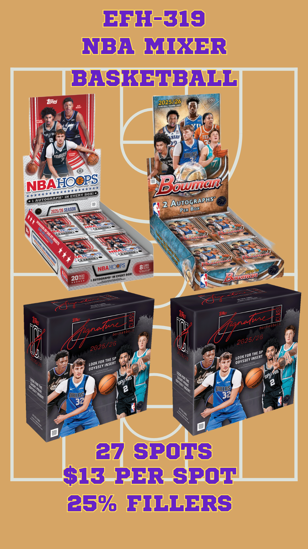 EFH-319 NBA Mixer -Full spots-27 spots 25% FILLERS