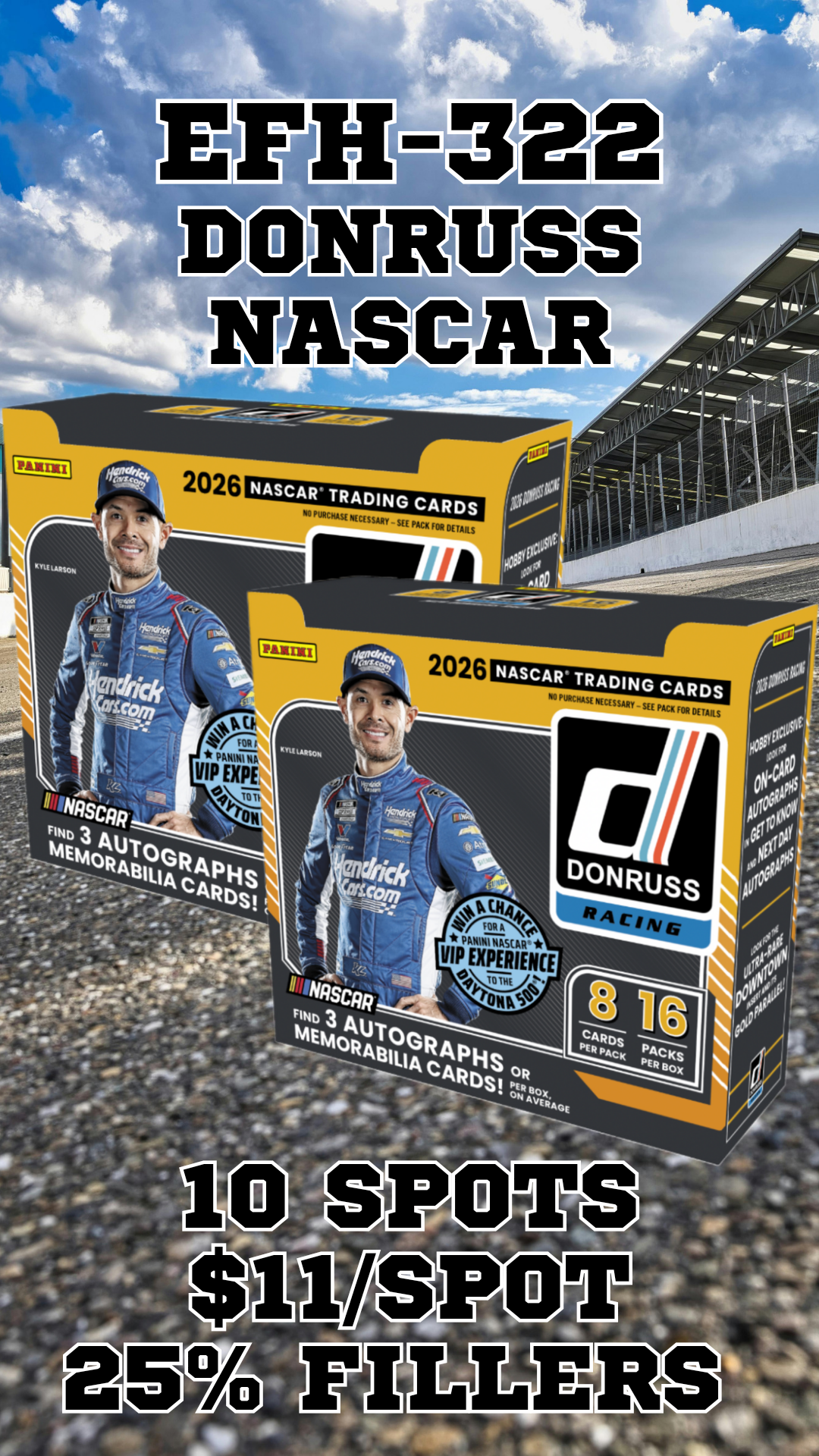 EFH-322 Nascar Left Side Serial # 25% FILLERS