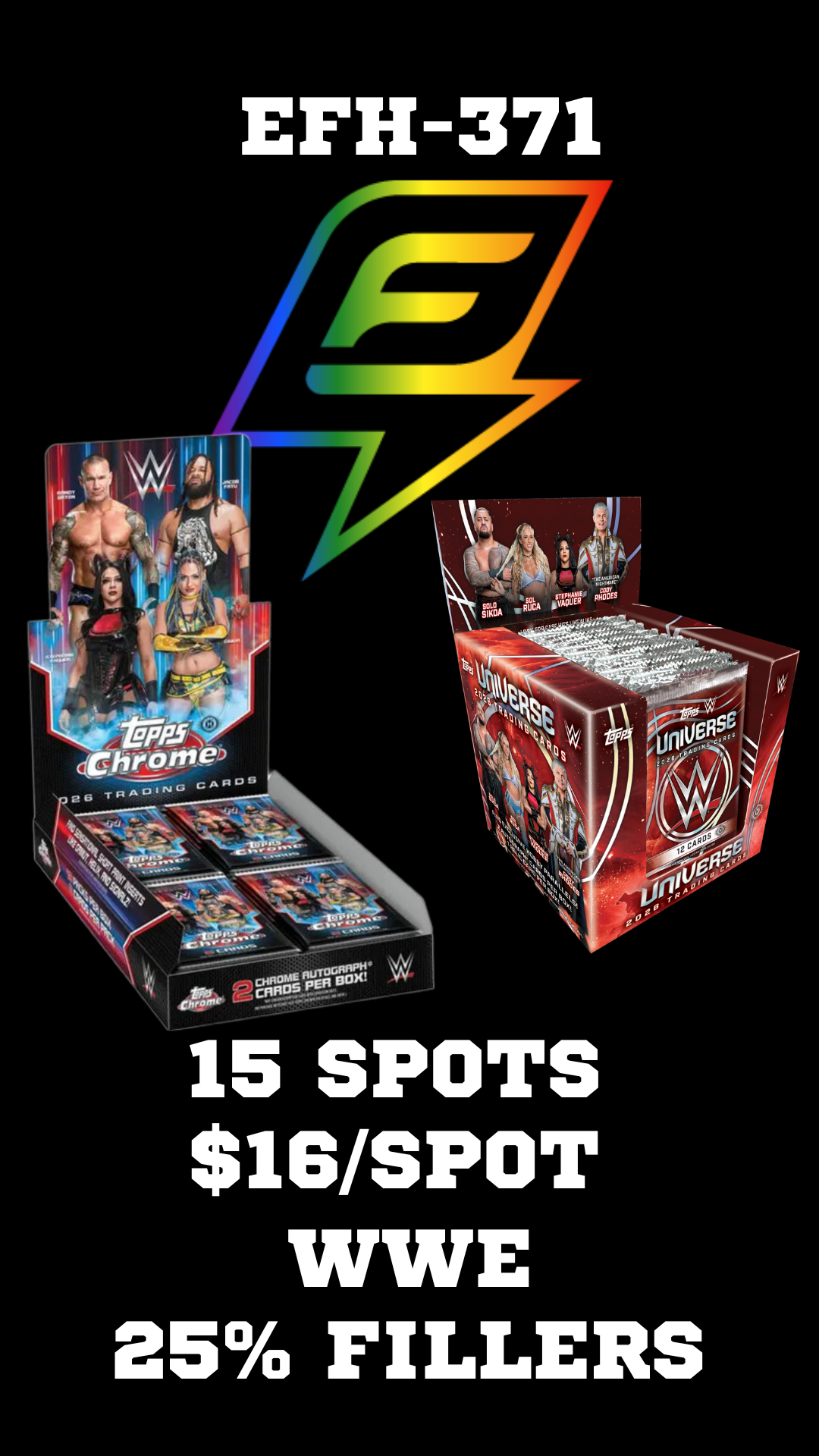 EFH-371 WWE Letters - 15 spot 25% FILLERS
