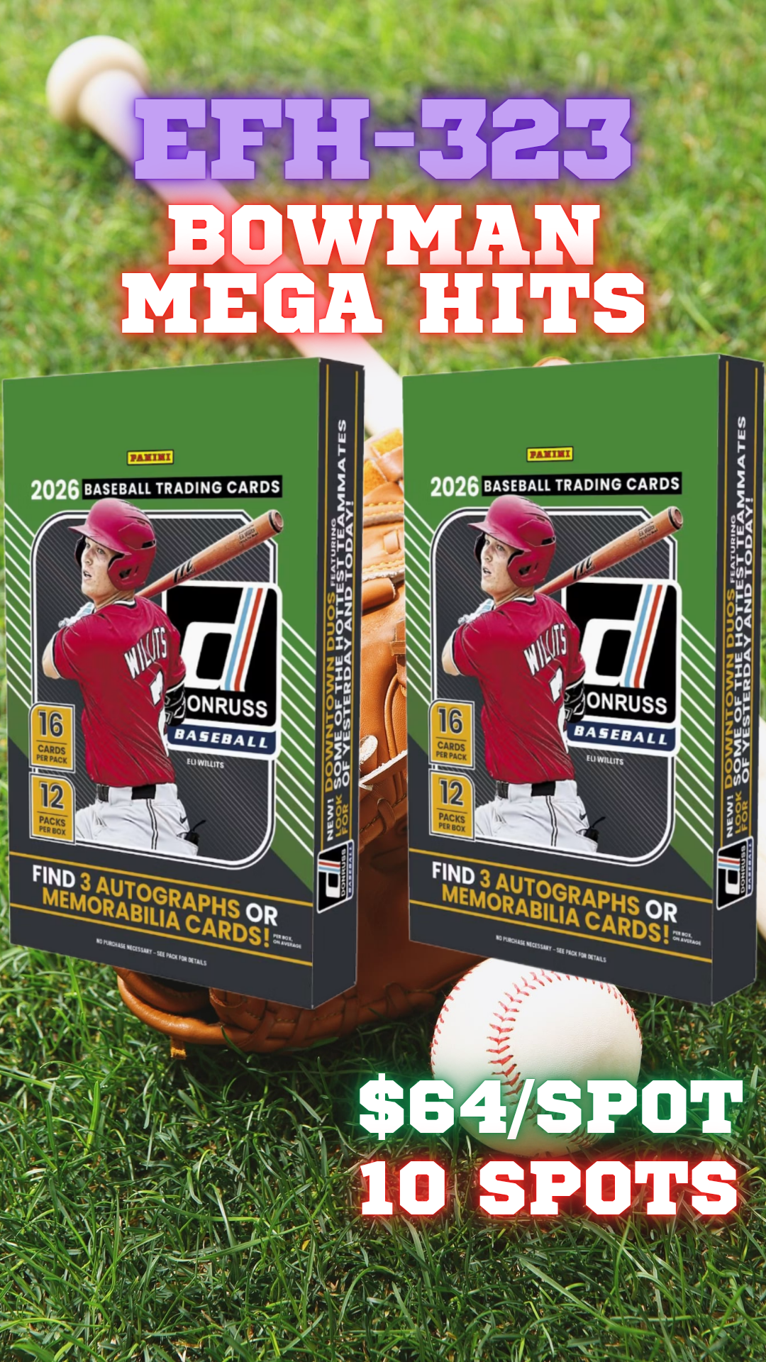 EFH-323 Donruss Baseball 10 spot - left side serial #