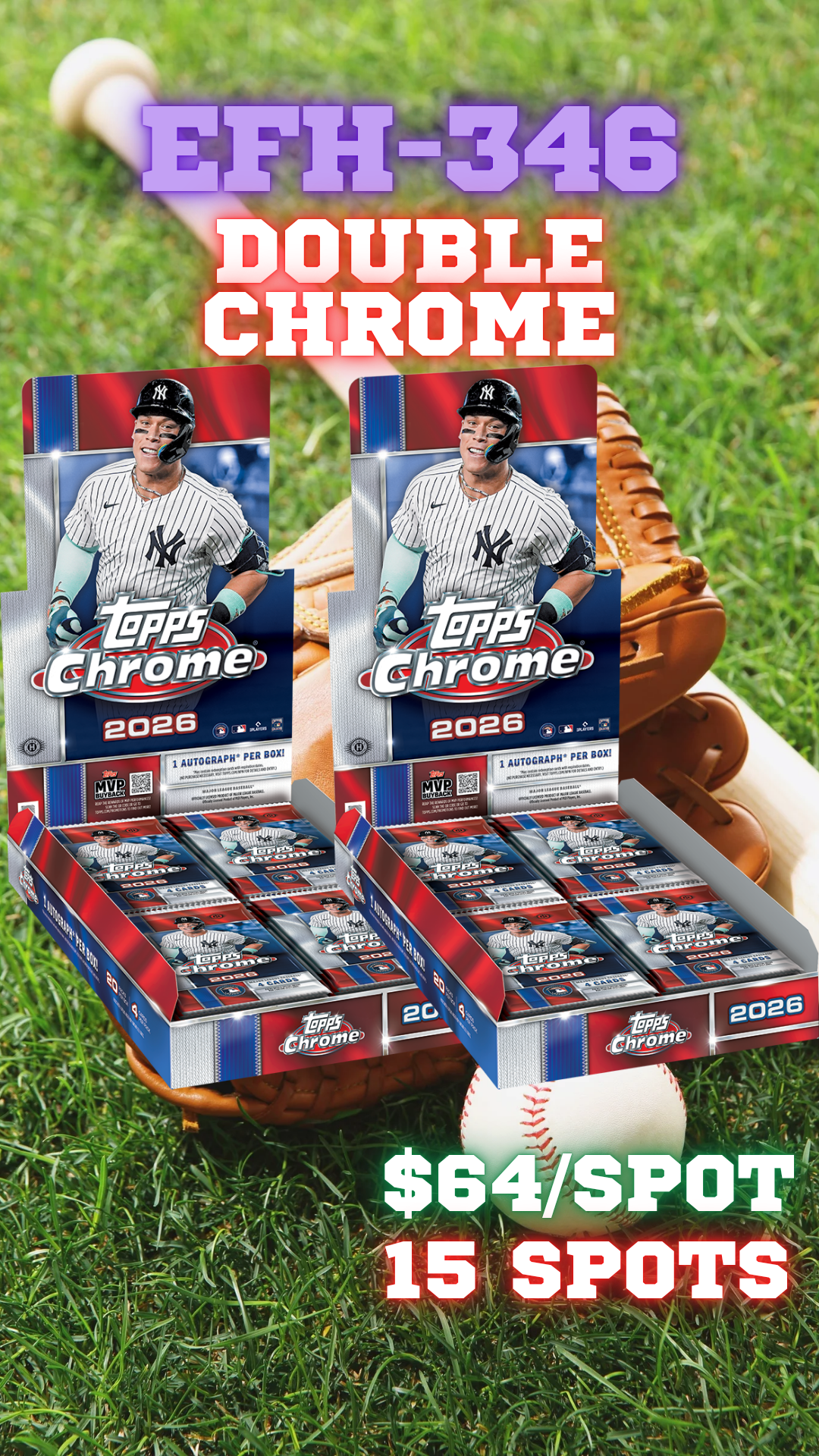 EFH-346 Double Chrome Baseball 15 spot - 2 Tiered teams