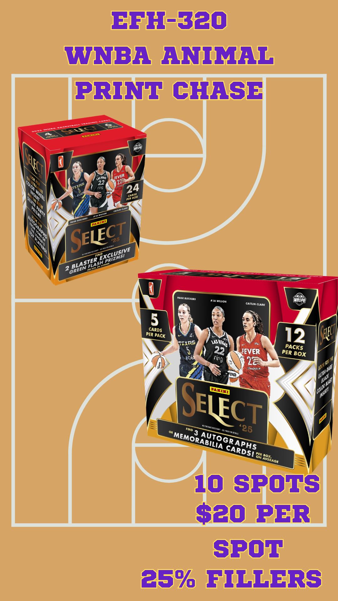 EFH-320 WNBA Animal Print chase Left Side Serial # - 25% fillers